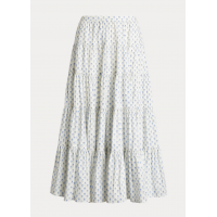 Floral Tiered Cotton Poplin Skirt